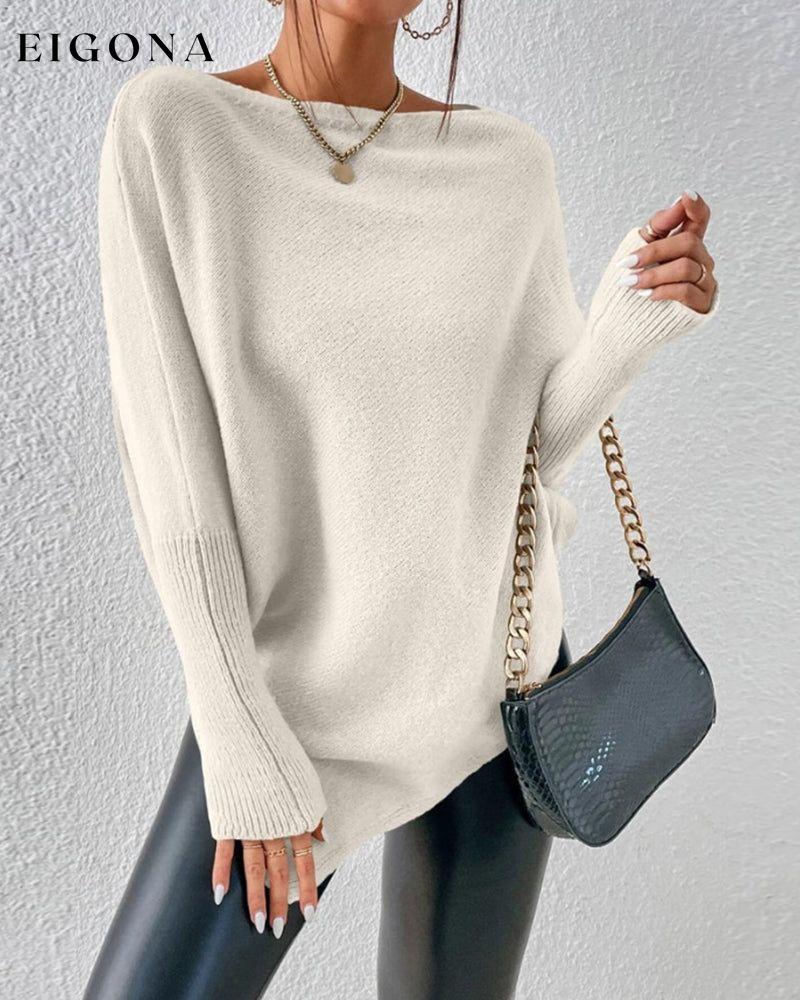 Solid Color Sweater with Irregular Hem 2023 f/w 23BF clothes discount spring Sweaters sweaters & cardigans Tops/Blouses
