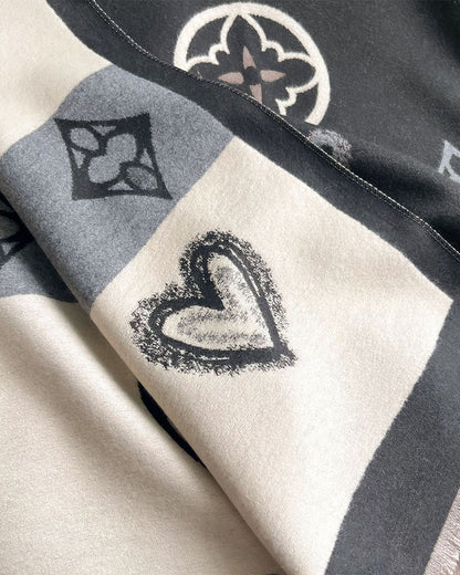 Heart Geometric Fashion Warm Scarf 2024 f/w accesories