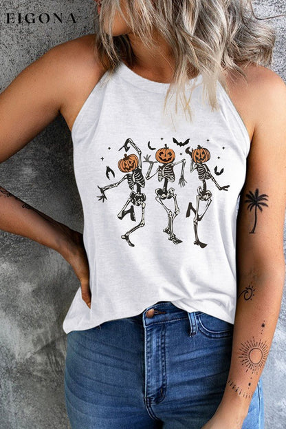 Round Neck Dancing Pumpkin Head Skeleton Graphic Tank clothes Ship From Overseas shirt SYNZ t-shirt topn trend