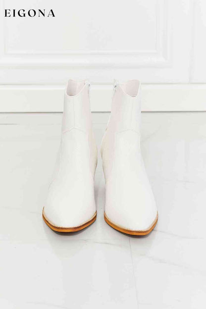 Town Faux Leather Western Ankle Boots in White Clothes Melody Ship from USA shoes womens shoes