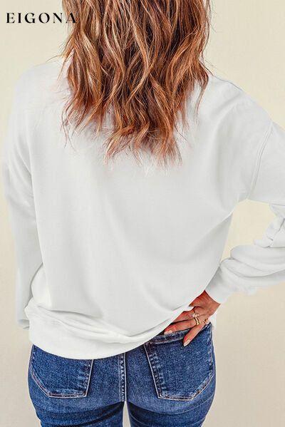 Sequin Round Neck Long Sleeve Sweatshirt Clothes Ship From Overseas SYNZ