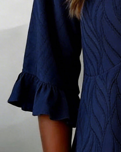 Textured Ruffle-Trim Blouse