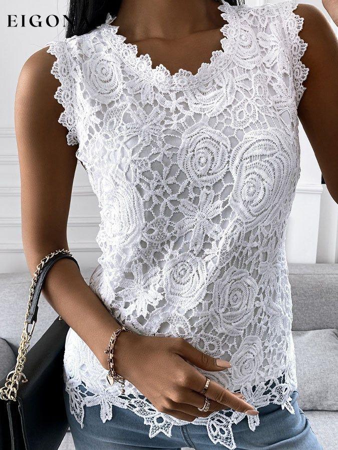 Fashion Solid Color Lace Vest