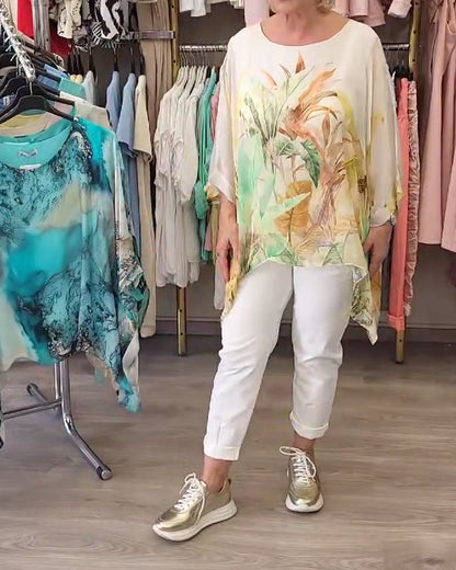 Loose Irregular Print Blouse