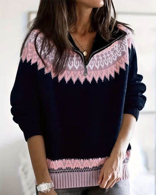 Zip Casual Long Sleeve Pullover