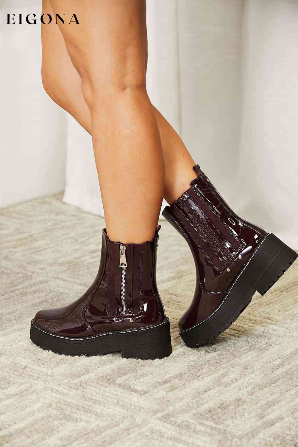 Side Zip Platform Boots Forever Link Ship from USA shoes womens shoes