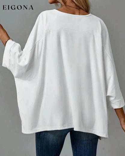 Solid color round neck nine-quarter sleeve loose top blouses & shirts cotton and linen spring summer