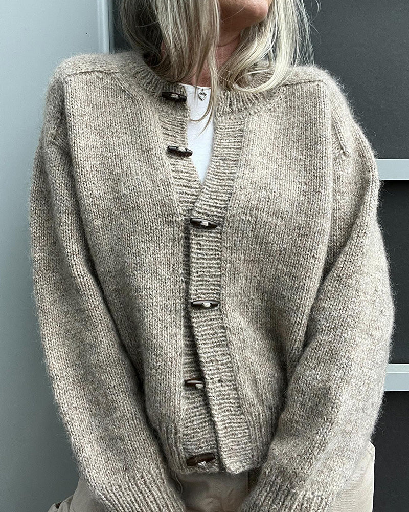 Single breasted solid color casual cardigan 2024 f/w cardigans