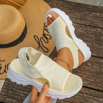 Breathable Mesh Platform Sandals