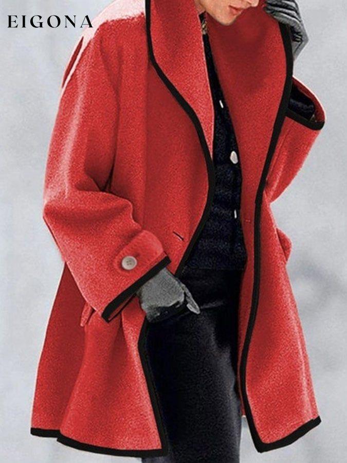 Loose Woolen Long Sleeve Coat top tops winter sale