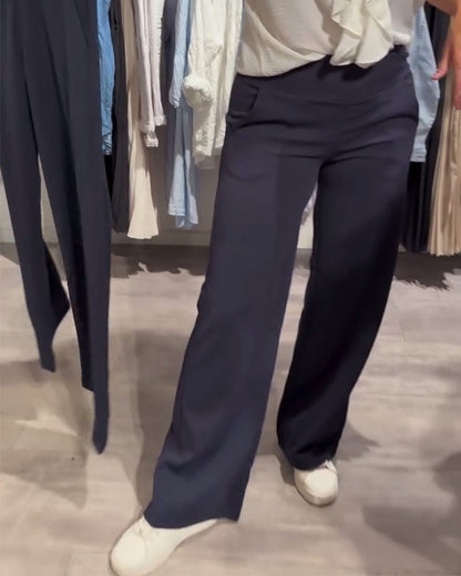 Pantaloni casual alla moda in tinta unita