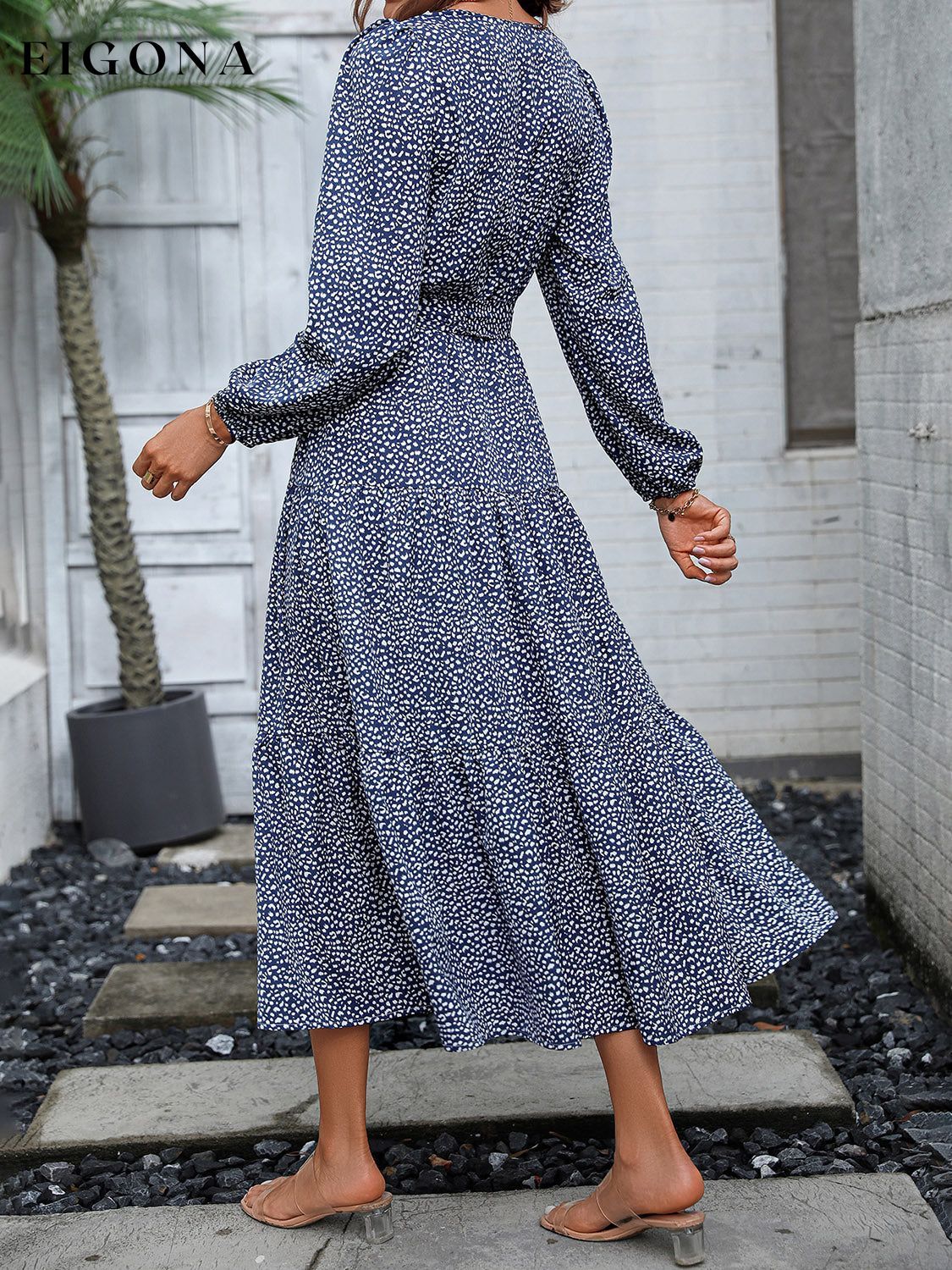 Surplice Neck Long Sleeve Midi Dress casual dress casual dresses clothes dress dresses long dresses long sleeve dress long sleeve dresses long sleve dresses maxi dress Ship From Overseas Shipping Delay 09/29/2023 - 10/03/2023 trend Z@Q