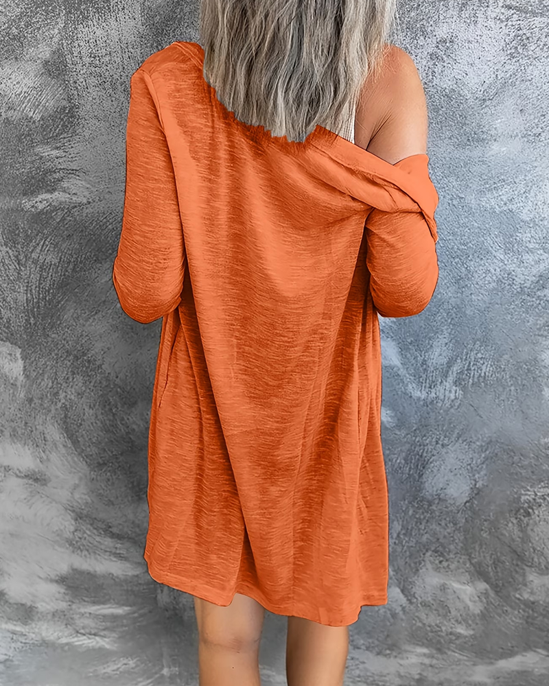 Solid Mid-Length Cardigan