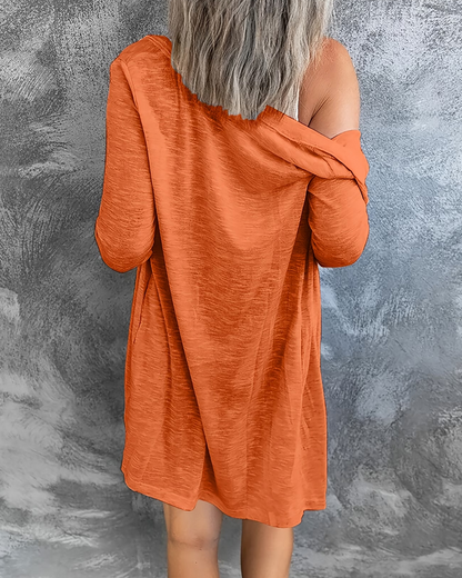Solid Mid-Length Cardigan