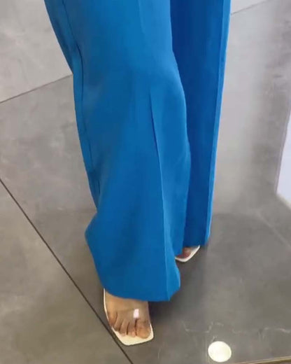 Elastic Drawstring Wide-Leg Casual Pants