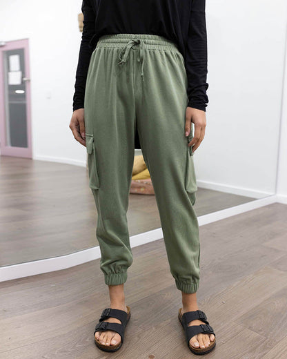 Solid color drawstring pocket sweatpants 202466 pants spring summer