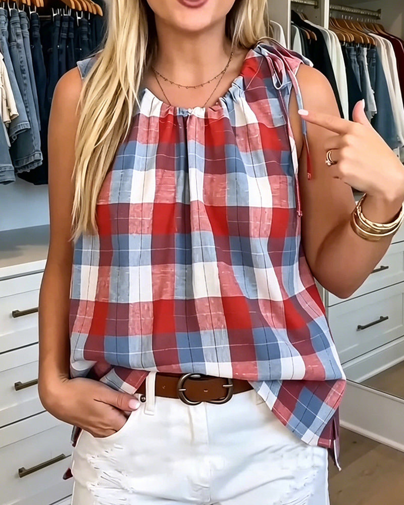 Plaid Sleeveless Tank Top