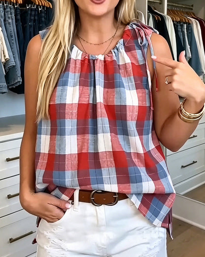 Plaid Sleeveless Tank Top