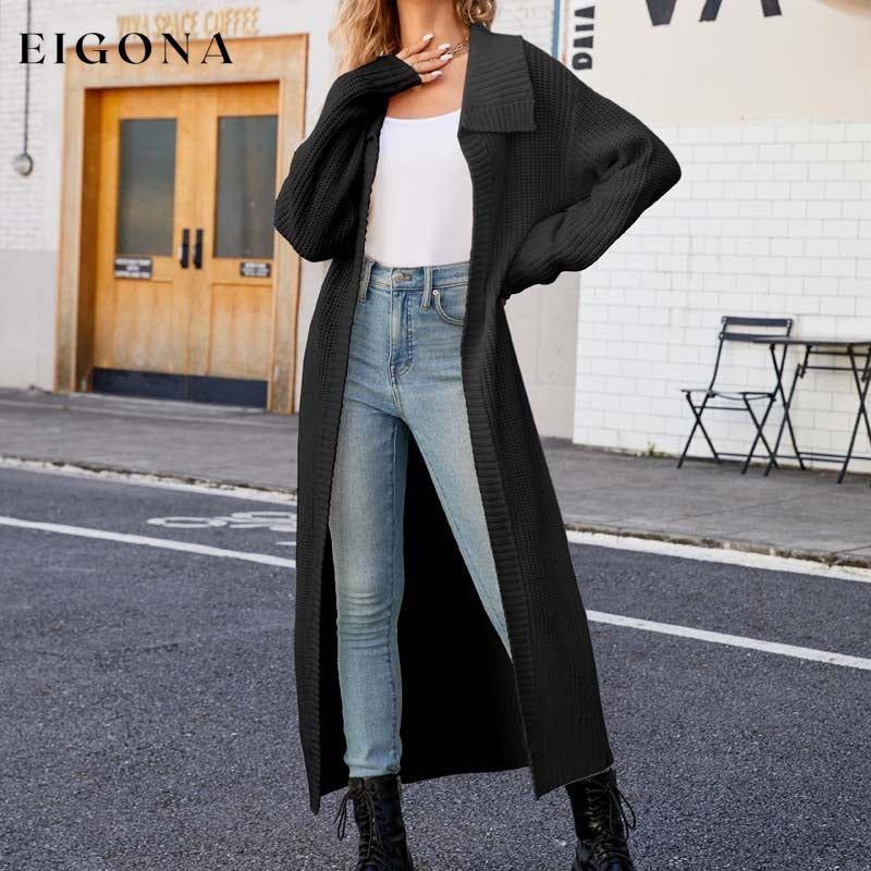Casual Solid Colour Long Cardigan Black best Best Sellings cardigan cardigans clothes Plus Size Sale tops Topseller