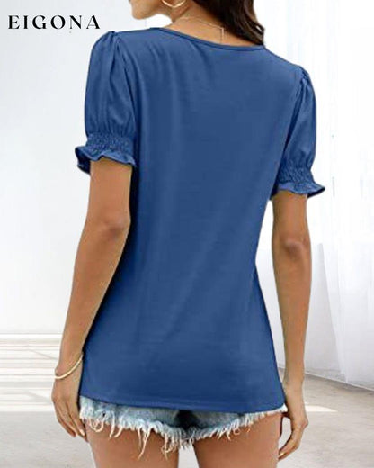 Solid Color Square Neck T-shirt 23BF clothes Short Sleeve Tops Summer T-shirts Tops/Blouses
