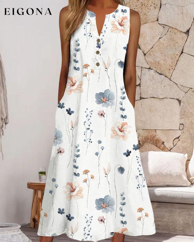 Floral print v-neck sleeveless dress 23BF Casual Dresses Clothes Dresses SALE Summer