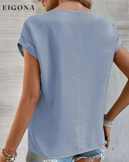 Cutout Solid color T-shirt 23BF clothes Short Sleeve Tops Spring Summer T-shirts Tops/Blouses