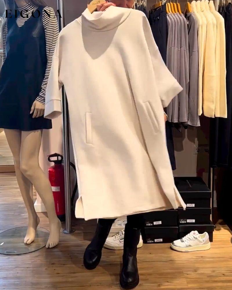 Cowl Neck Solid Color Dress White 2023 f/w 23BF casual dresses Clothes discount Dresses spring