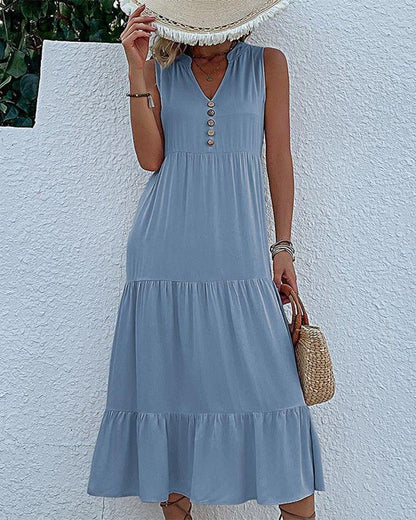 Solid color sleeveless casual dress 23BF Casual Dresses Clothes Dresses Summer