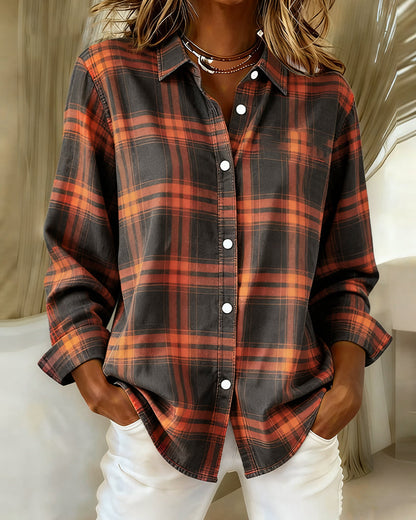 Plaid Lapel Shirt