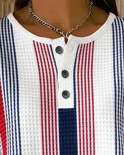 Red White Blue Vertical Stripe T-Shirt