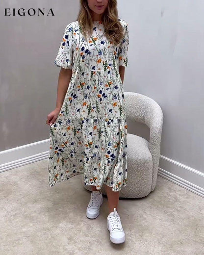 Bright floral print panelled casual dress casual dresses spring summer