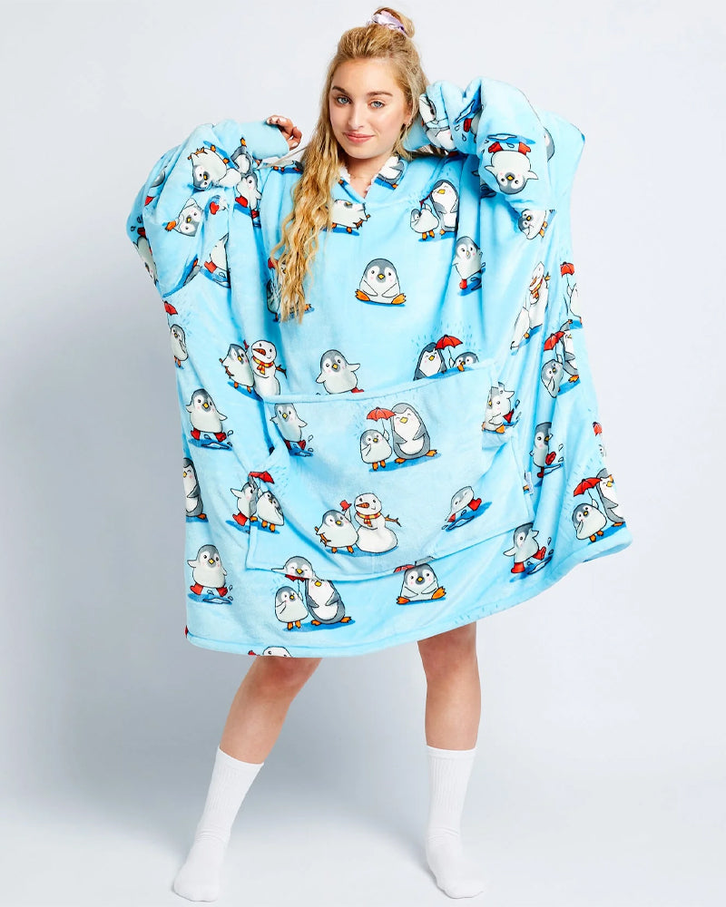 Penguin print blanket hoodie 2024 f/w blanket hoodie