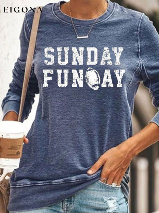 Sunday Funday Rugby Season Print Sweatshirt