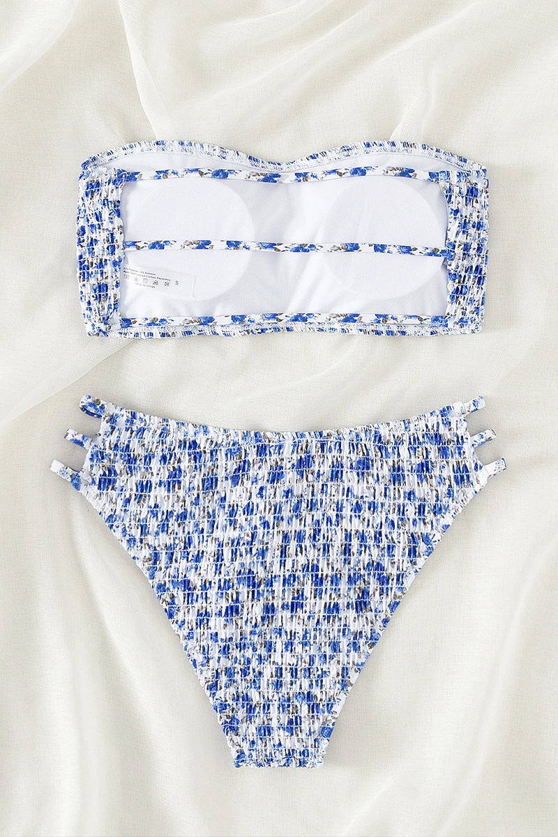 Tiny Floral Print Bandeau Bikini