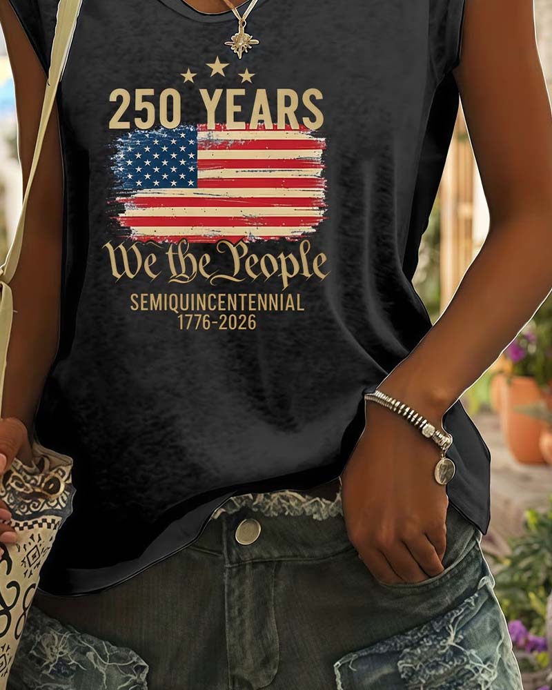 V-Neck Printed Sleeveless T-Shirt spring summer t-shirts