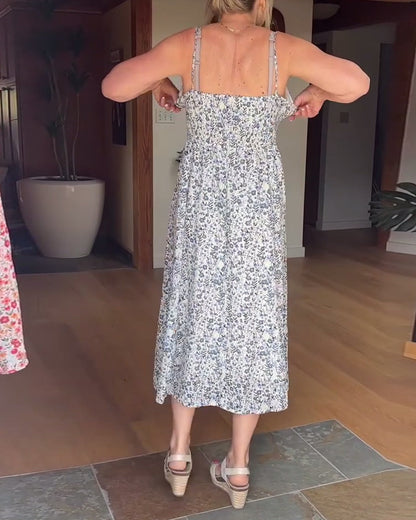 Completo scialle floreale senza spalline