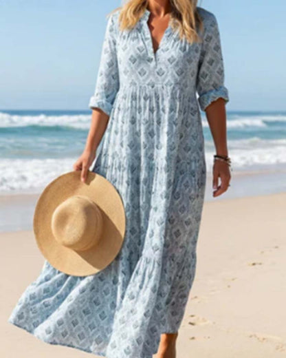 Vintage V-Neck Floral Dress