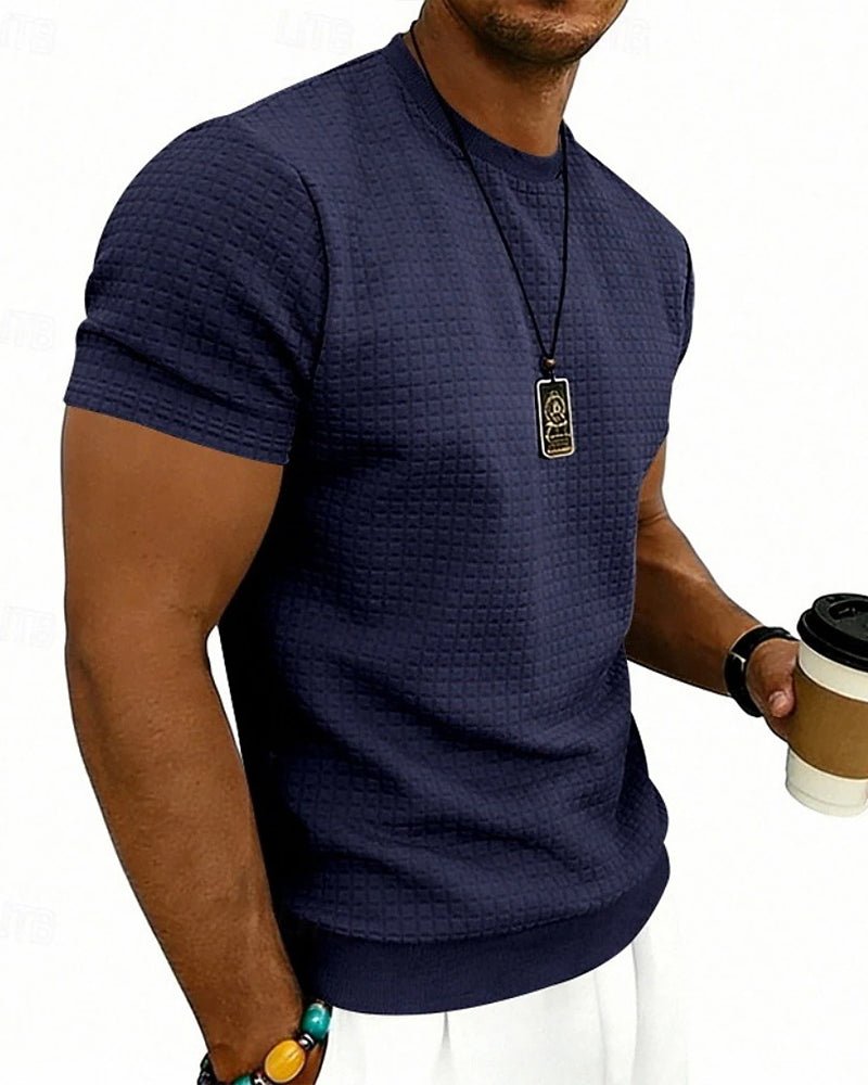 T-Shirt Ribbed Crewneck Short-Sleeve