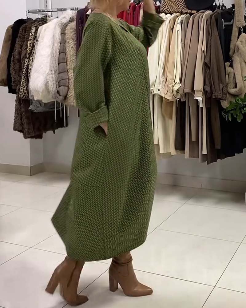 Round Neck Plus Size Loose Dress