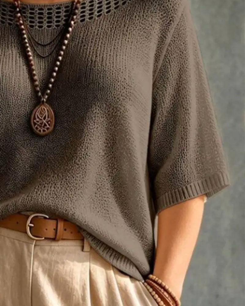Round Neck Hollow Out Pullover 2024 f/w pullovers