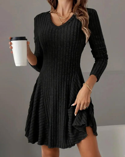 A-Line Long Sleeve Dress