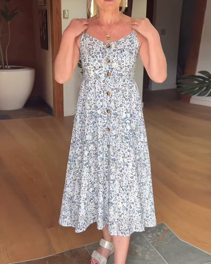 Completo scialle floreale senza spalline