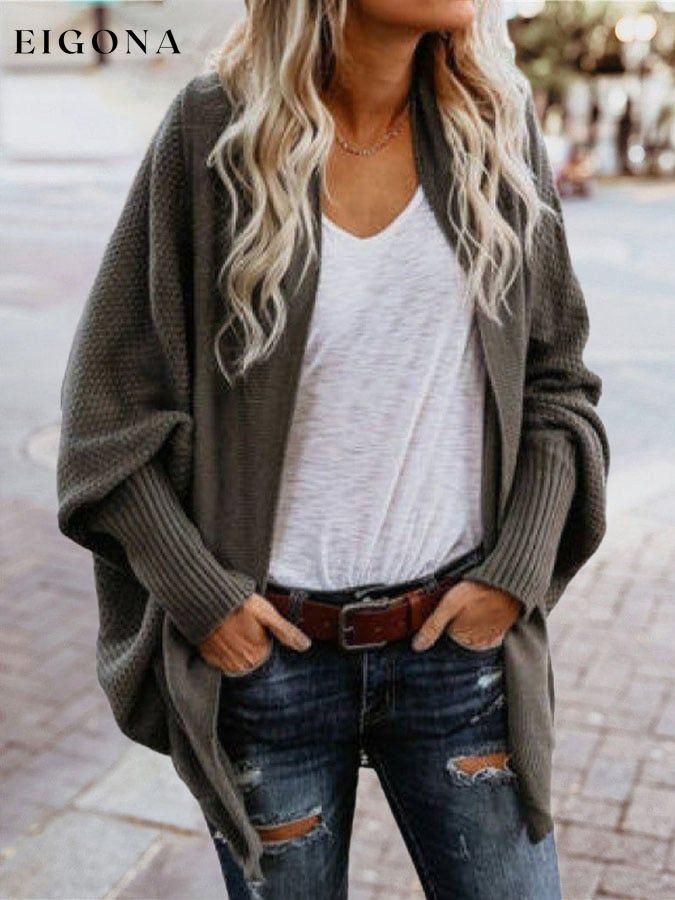 Solid Color Knitted Cardigan Sweater Coat funny sweatshirts