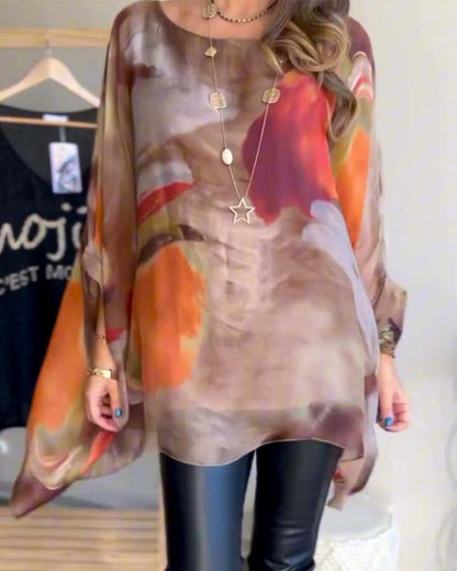 Casual printed bat sleeve loose blouse blouses & shirts spring summer