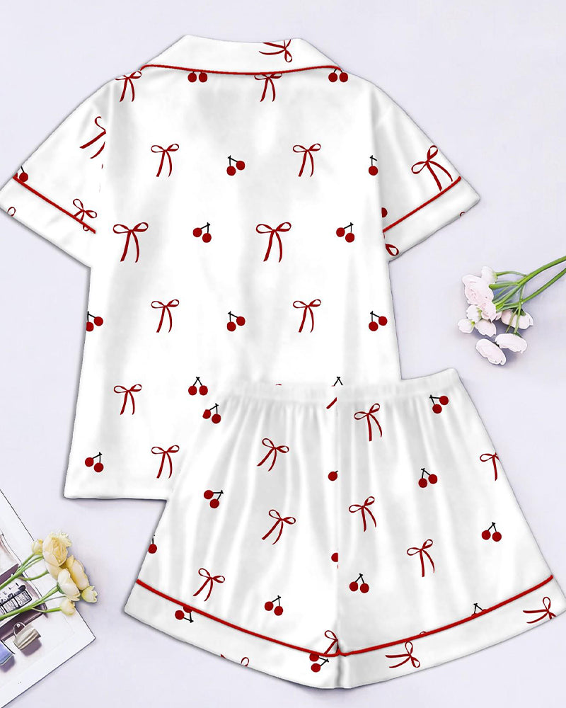 Printed Short-Sleeved Two-Piece Set