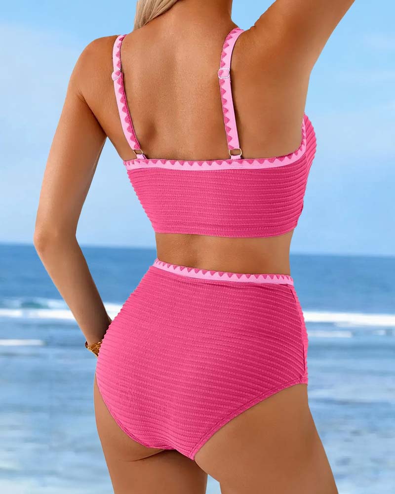 Contrast Ribbed High Waist Bikini 2024 f/w bikinis spring summer