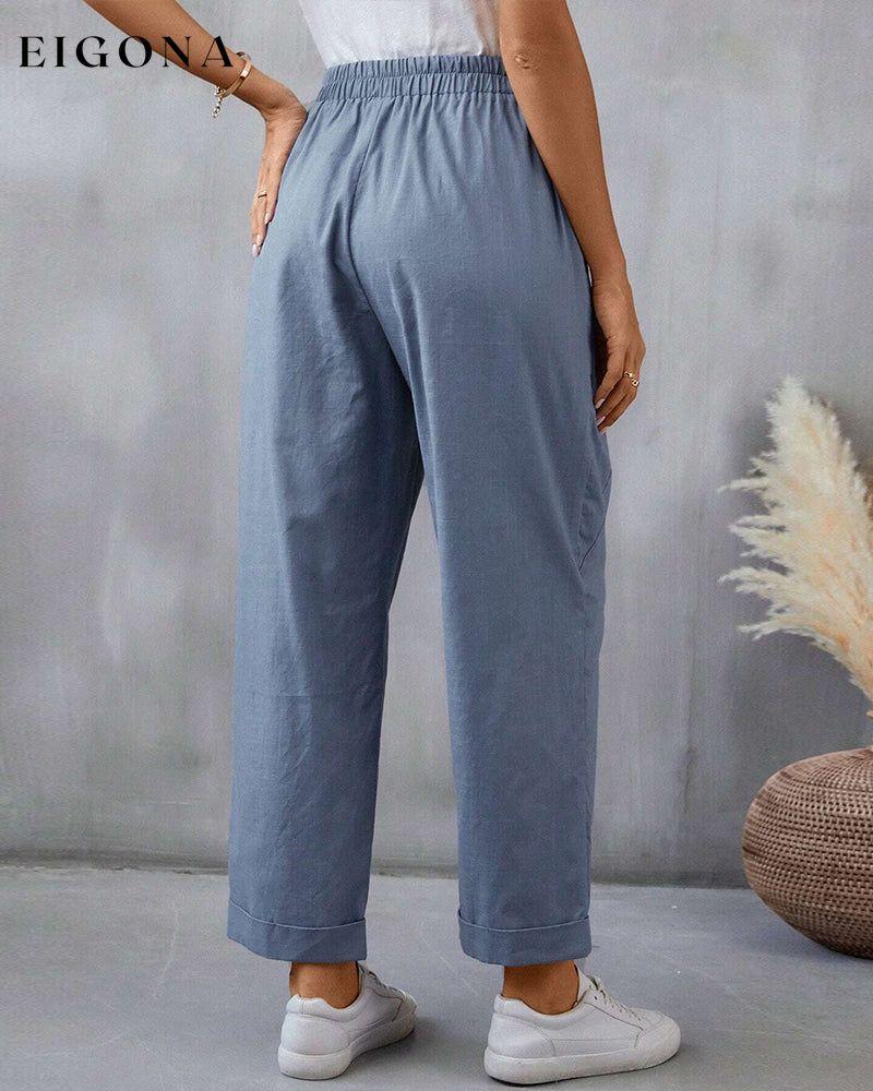 Solid-colored harem pant pant pocket spring summer