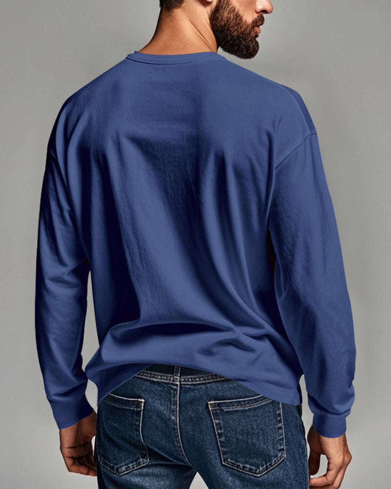 Breathable Pullover Long-Sleeved Men's Top