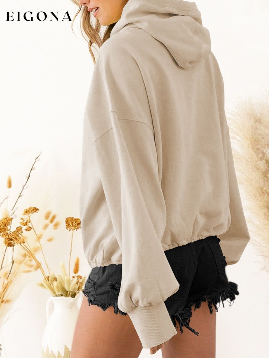 Zip-Up Dropped Shoulder Hoodie clothes hoodie long sleeve MDML Ship From Overseas Shipping Delay 09/29/2023 - 10/02/2023 sweater sweaters Sweatshirt trend