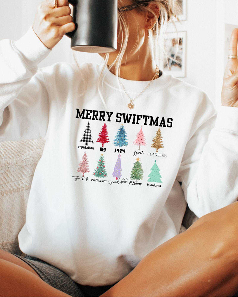 Women's Merry Swiftmas Sweatshirt 2024 f/w christmas hoodies & sweatshirts women's christmas